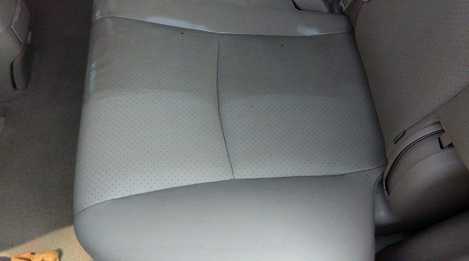 before and after leather cleaning and conditioning by detail pros in yuba city
